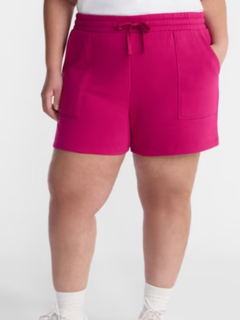 NWT! Terra & Sky Women's Plus Size Fleece Shorts Dark Azalea Size 4X